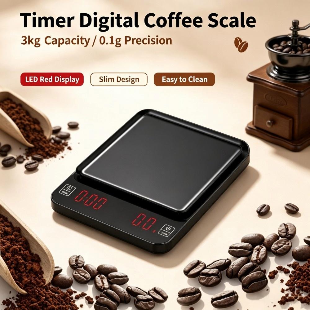 Electronics For Home - 3kg/0.1g Hoge Precisie Digitale Koffieweegschaal, LED