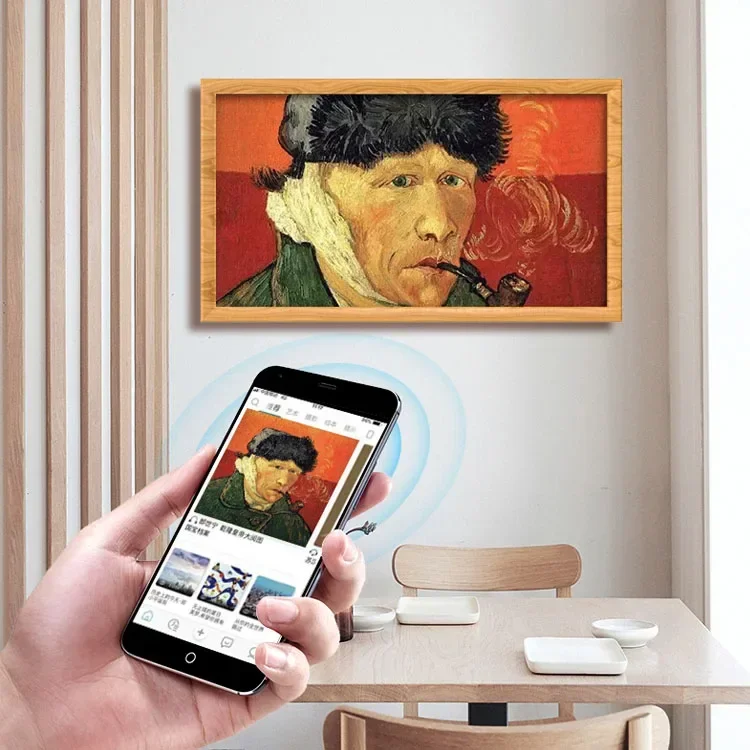 Wandbevestigde 21,5 inch houte - Digital Photo Frame Wifi recensie en prijs